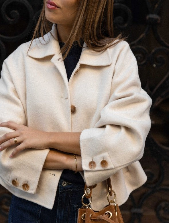 Elegant Wool Cropped Jacket