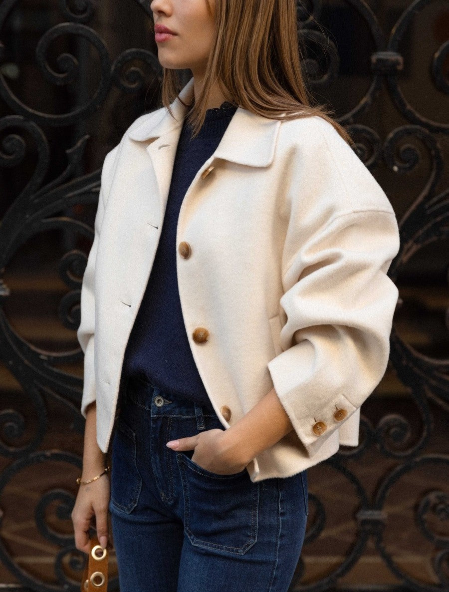 Elegant Wool Cropped Jacket