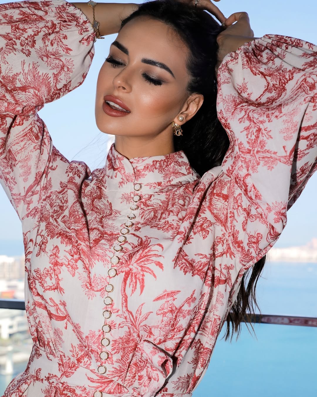 Baroque Print Flowy Dress Set